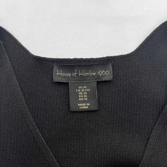 NWOT HOUSE OF HARLOW 1960 BLACK STRETCH KNIT MAXI DRESS - XL - Picture 6 of 11